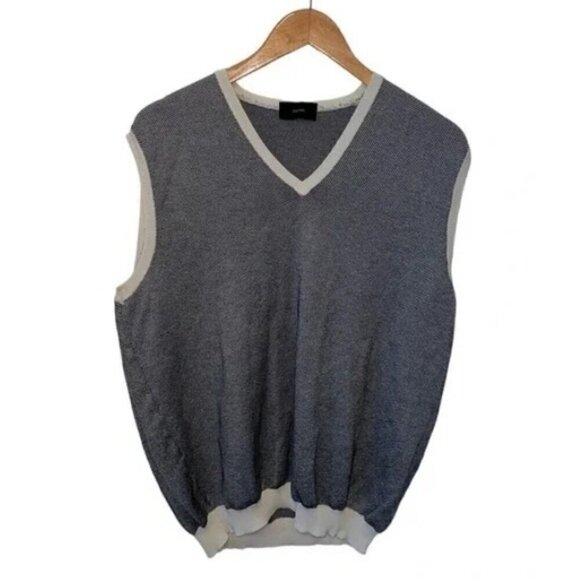 Zanone Gray Knitted Sleeveless Sweater Vest V-Neck Size Medium - Picture 1 of 3